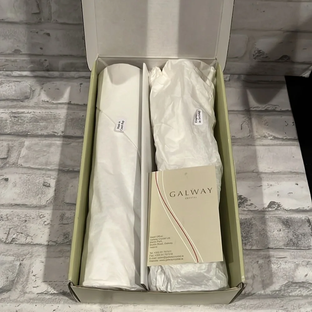 Trinity Knot Shamrock pair of champagne flutes GALWAY Ireland wedding crystal